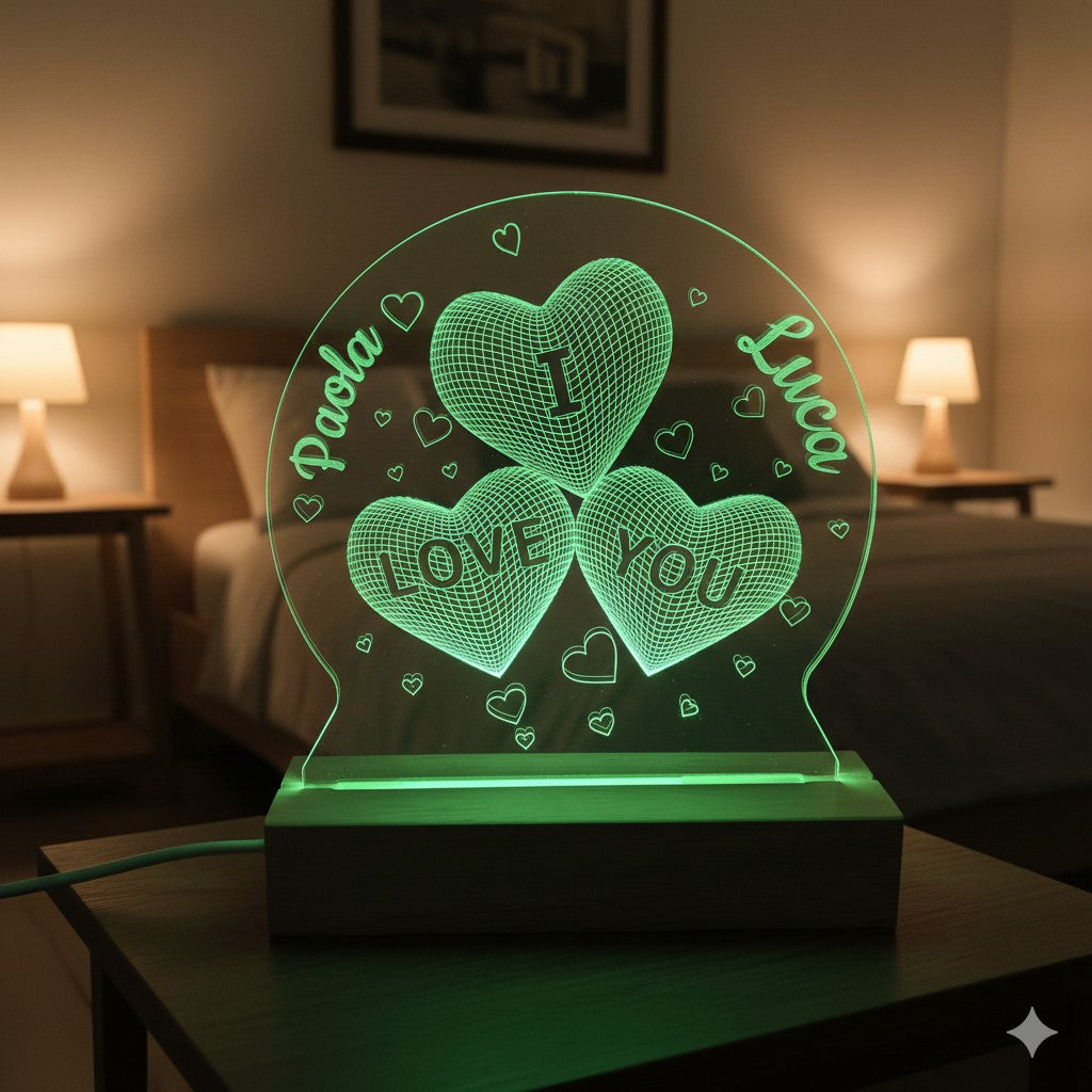 Lampada Cuore Personalizzata con NOMI