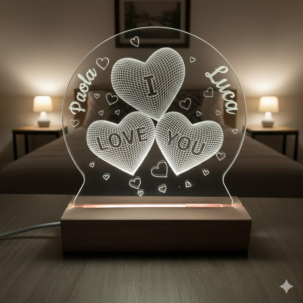 Lampada Cuore Personalizzata con NOMI