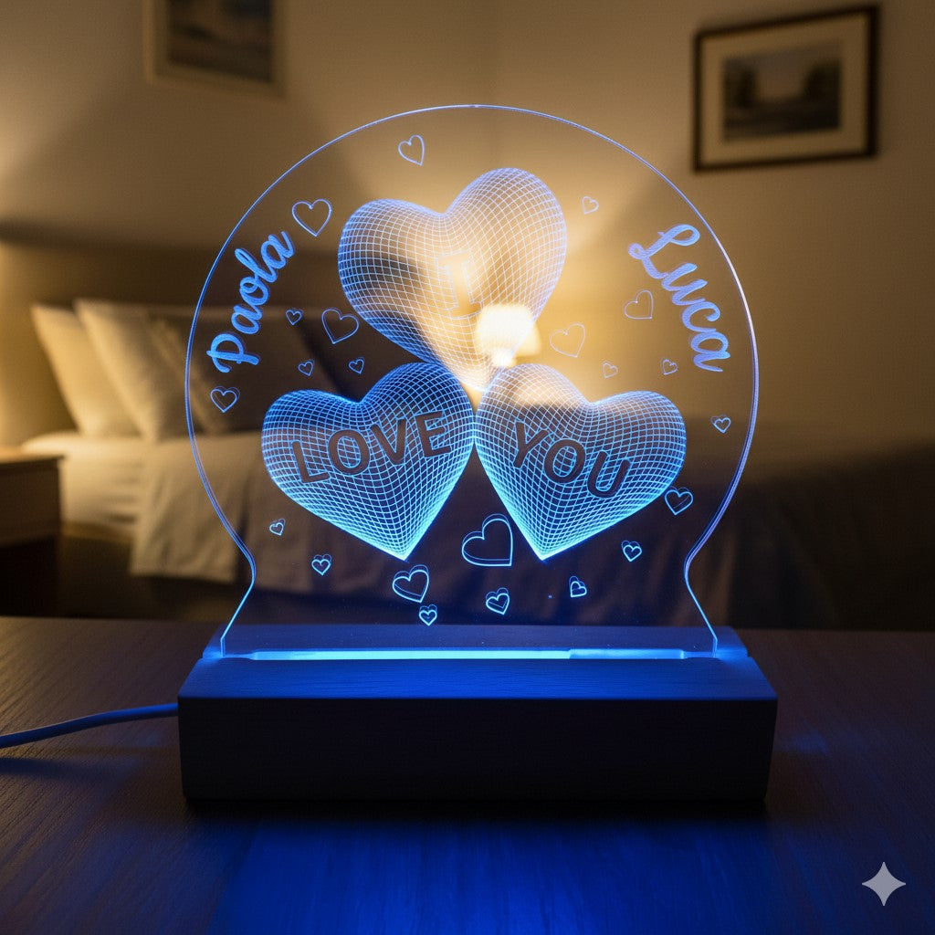 Lampada Cuore Personalizzata con NOMI
