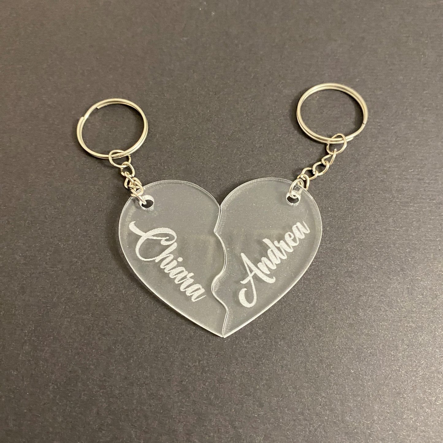 Portachiavi Coppia Cuore in acrilico  - Personalizzati