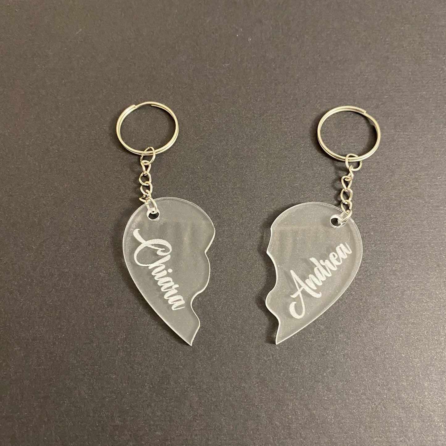 Portachiavi Coppia Cuore in acrilico  - Personalizzati