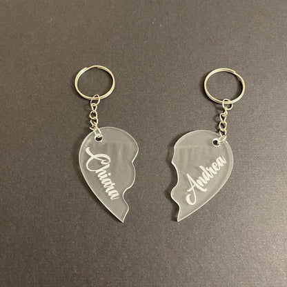 Portachiavi Coppia Cuore in acrilico  - Personalizzati