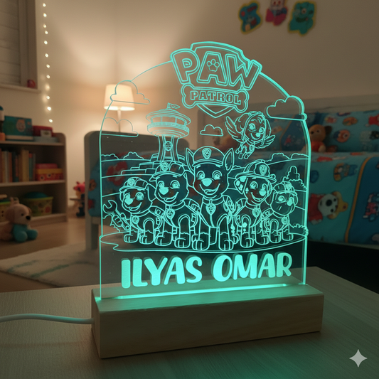 Lampada Led - Paw Patrol - Personalizzata con NOME