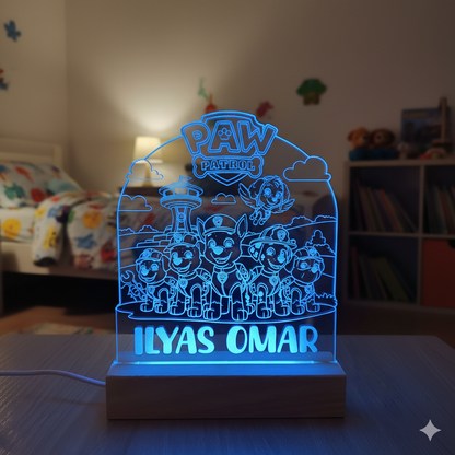 Lampada Led - Paw Patrol - Personalizzata con NOME