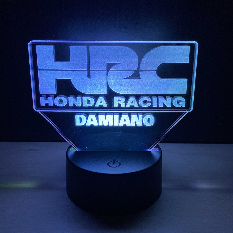 Lampada LED HRC Honda Racing Personalizzata con Nome – Idea Regalo MotoGP