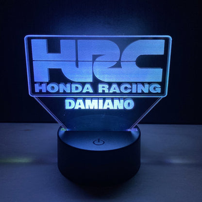 Lampada LED HRC Honda Racing Personalizzata con Nome – Idea Regalo MotoGP