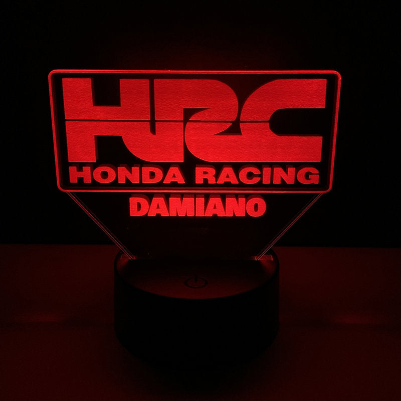 Lampada LED HRC Honda Racing Personalizzata con Nome – Idea Regalo MotoGP
