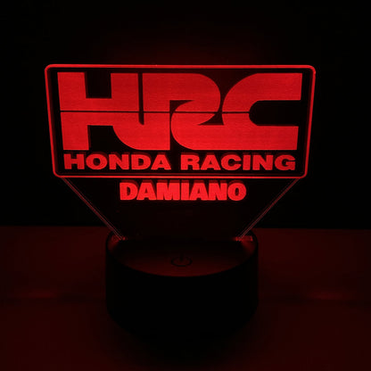 Lampada LED HRC Honda Racing Personalizzata con Nome – Idea Regalo MotoGP