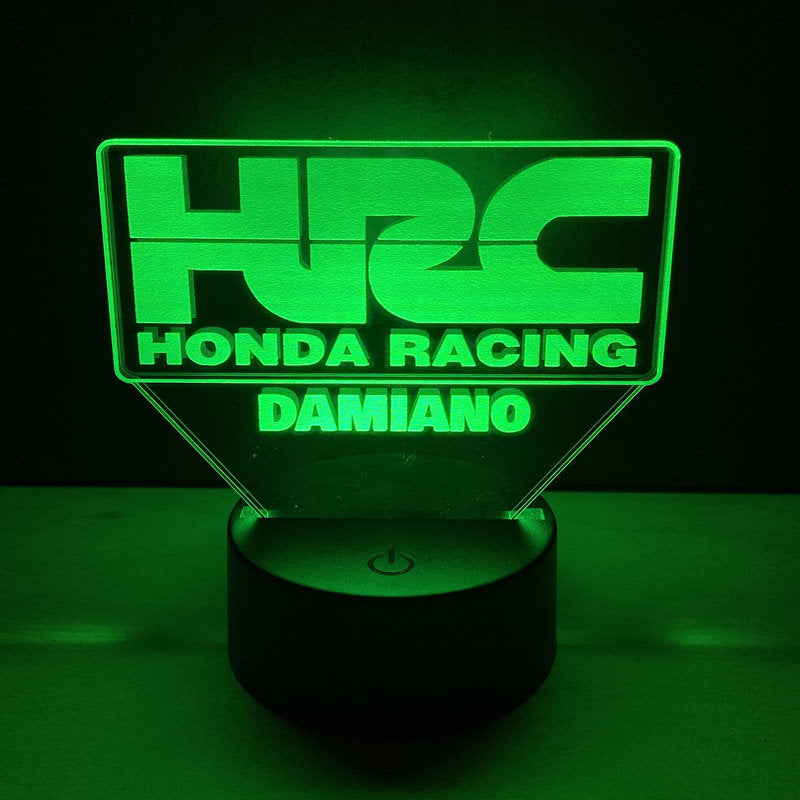 Lampada LED HRC Honda Racing Personalizzata con Nome – Idea Regalo MotoGP