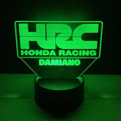 Lampada LED HRC Honda Racing Personalizzata con Nome – Idea Regalo MotoGP