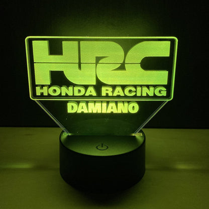 Lampada LED HRC Honda Racing Personalizzata con Nome – Idea Regalo MotoGP