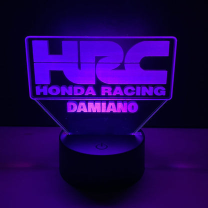 Lampada LED HRC Honda Racing Personalizzata con Nome – Idea Regalo MotoGP