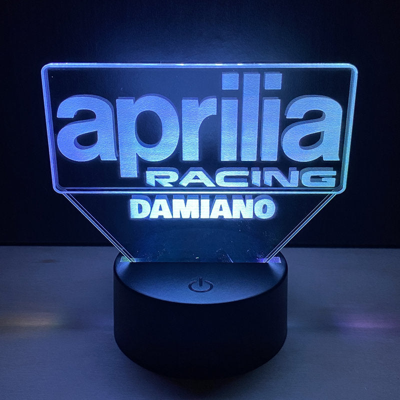 Lampada LED Aprilia Racing Personalizzata con Nome – Idea Regalo MotoGP