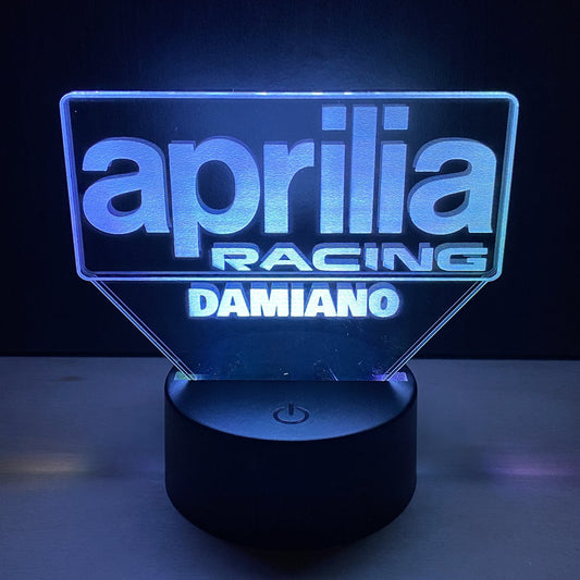 Lampada LED Aprilia Racing Personalizzata con Nome – Idea Regalo MotoGP