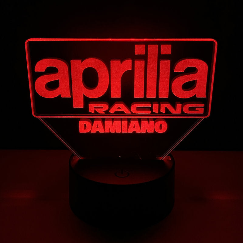 Lampada LED Aprilia Racing Personalizzata con Nome – Idea Regalo MotoGP