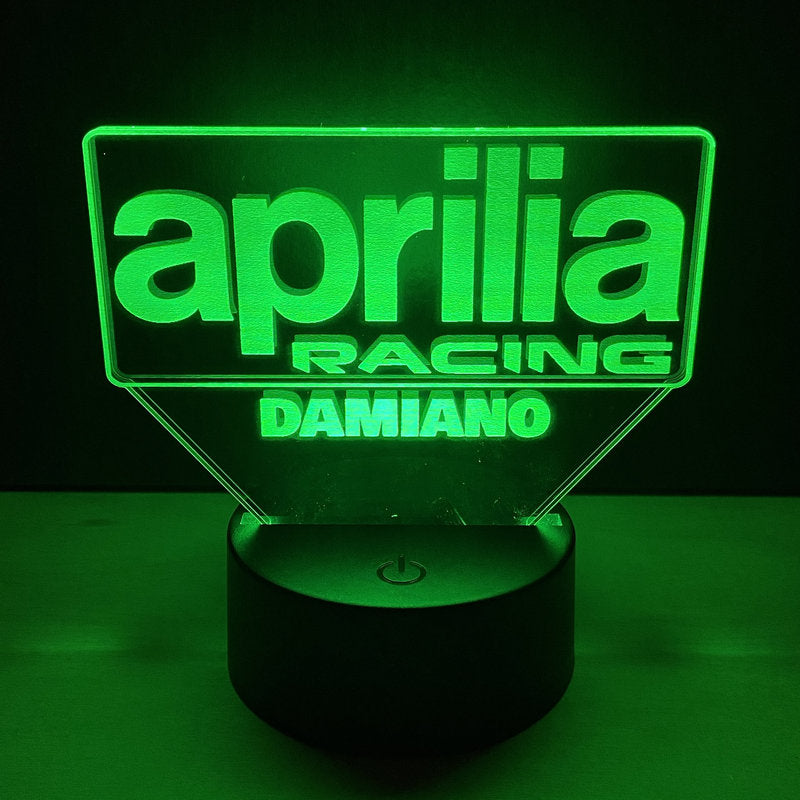 Lampada LED Aprilia Racing Personalizzata con Nome – Idea Regalo MotoGP