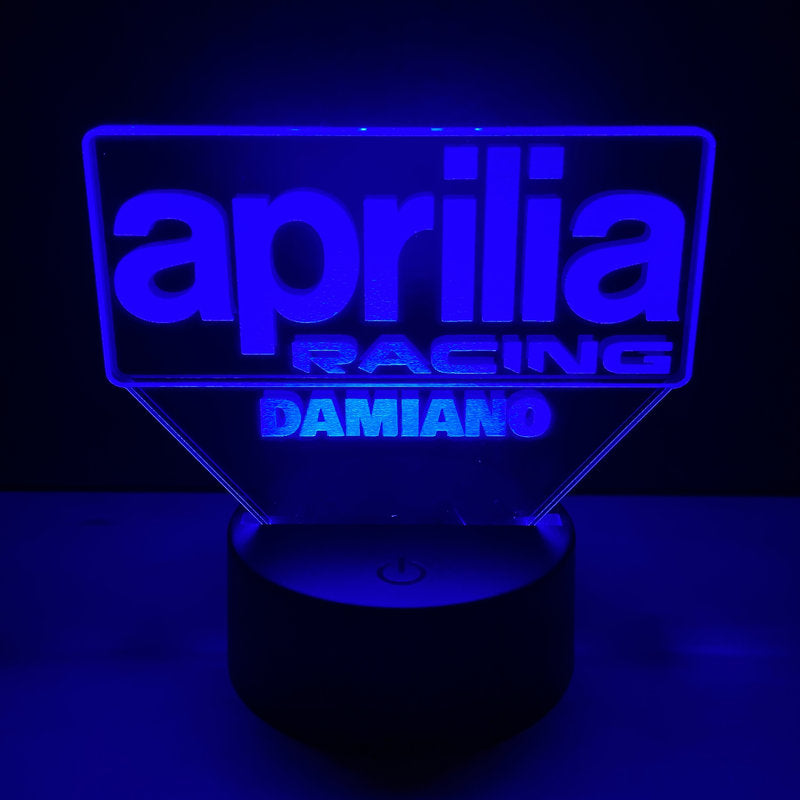 Lampada LED Aprilia Racing Personalizzata con Nome – Idea Regalo MotoGP