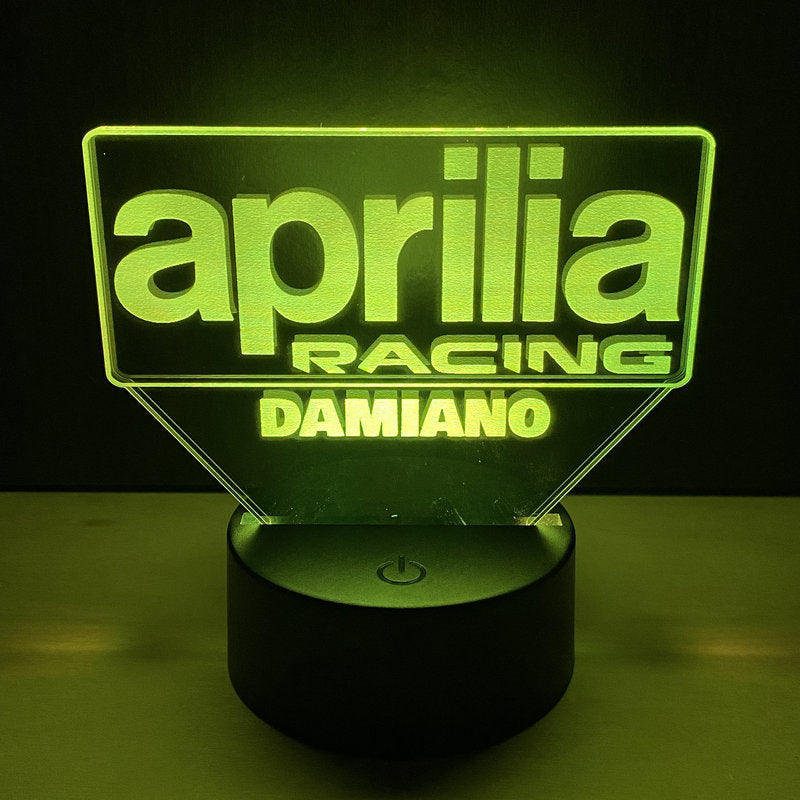 Lampada LED Aprilia Racing Personalizzata con Nome – Idea Regalo MotoGP
