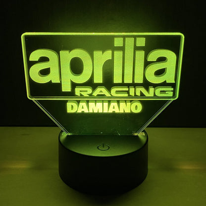 Lampada LED Aprilia Racing Personalizzata con Nome – Idea Regalo MotoGP