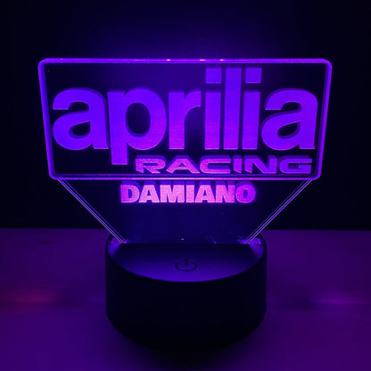 Lampada LED Aprilia Racing Personalizzata con Nome – Idea Regalo MotoGP