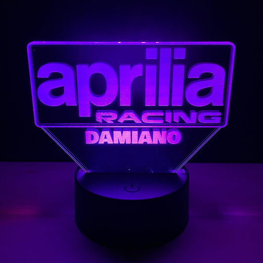 Lampada LED Aprilia Racing Personalizzata con Nome – Idea Regalo MotoGP
