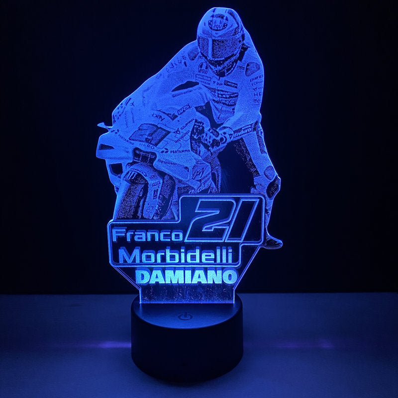 Lampada LED Franco Morbidelli Personalizzata con Nome – Idea Regalo MotoGP