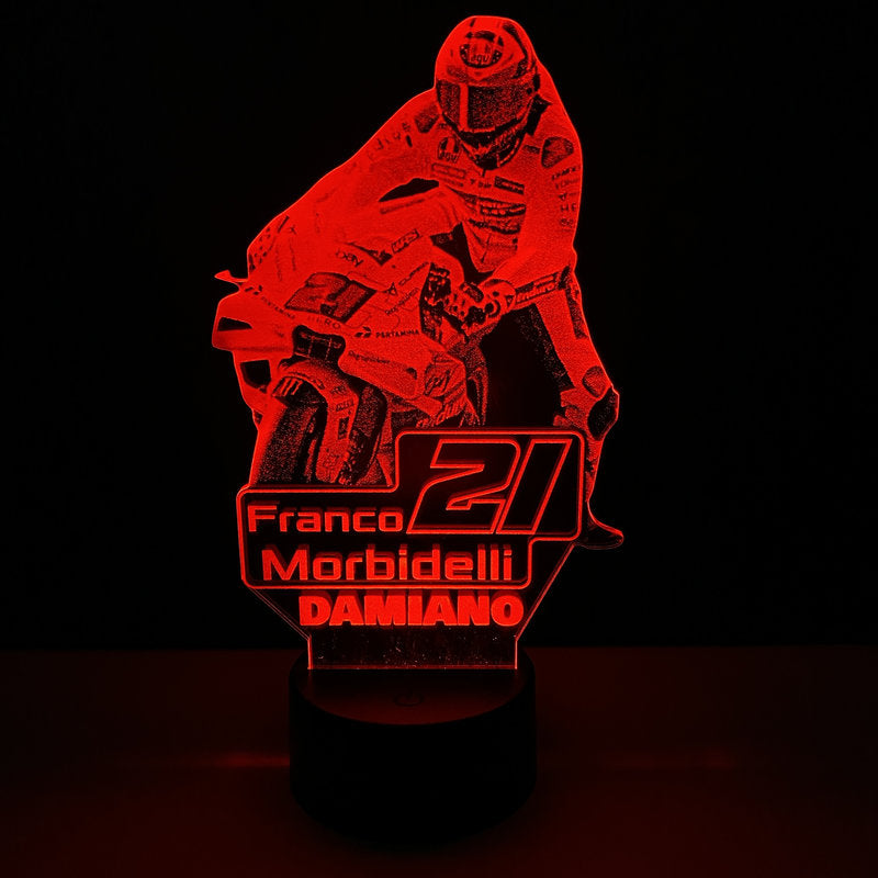 Lampada LED Franco Morbidelli Personalizzata con Nome – Idea Regalo MotoGP