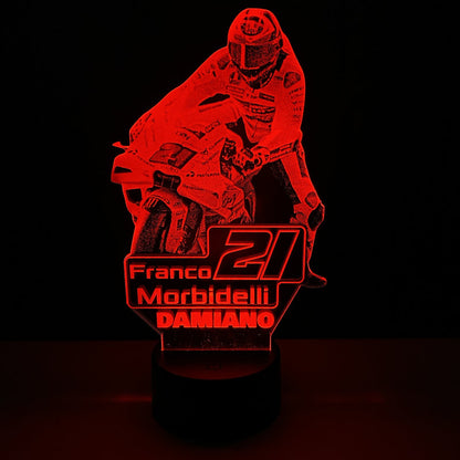 Lampada LED Franco Morbidelli Personalizzata con Nome – Idea Regalo MotoGP