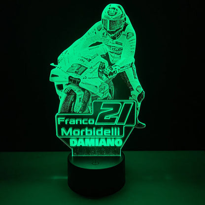 Lampada LED Franco Morbidelli Personalizzata con Nome – Idea Regalo MotoGP