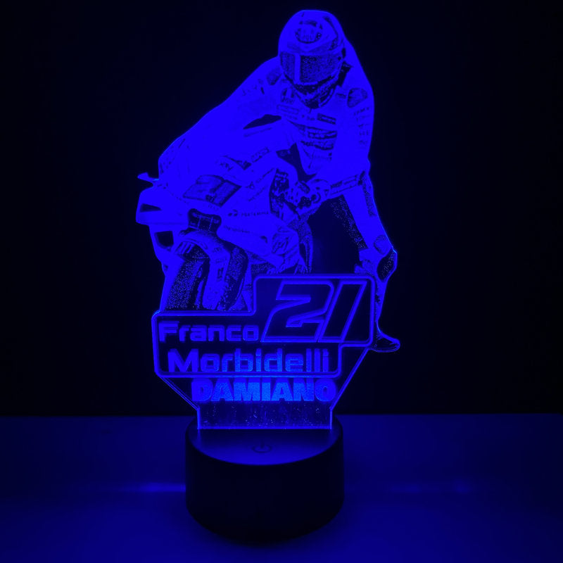 Lampada LED Franco Morbidelli Personalizzata con Nome – Idea Regalo MotoGP