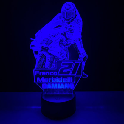 Lampada LED Franco Morbidelli Personalizzata con Nome – Idea Regalo MotoGP
