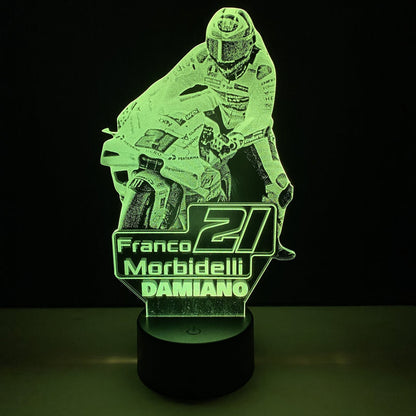 Lampada LED Franco Morbidelli Personalizzata con Nome – Idea Regalo MotoGP