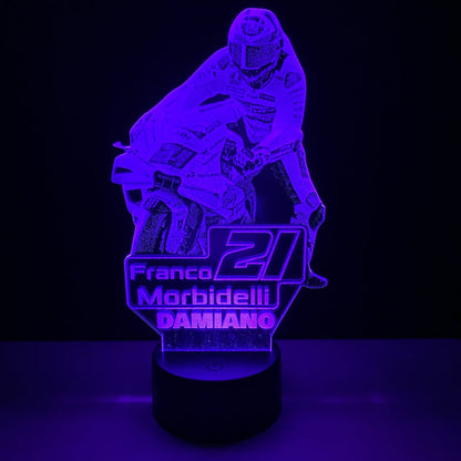 Lampada LED Franco Morbidelli Personalizzata con Nome – Idea Regalo MotoGP