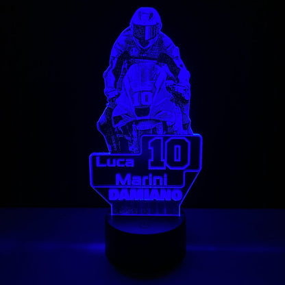 Lampada LED Luca Marini Personalizzata con Nome – Idea Regalo MotoGP