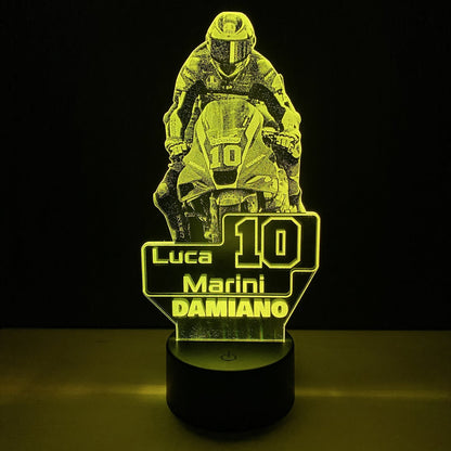 Lampada LED Luca Marini Personalizzata con Nome – Idea Regalo MotoGP