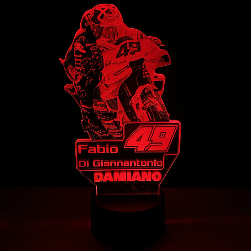 Lampada LED Fabio Di Giannantonio Personalizzata con Nome – Idea Regalo MotoGP