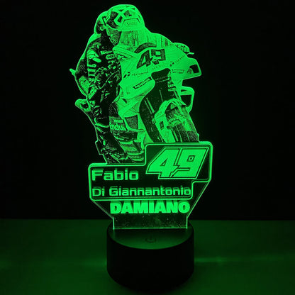 Lampada LED Fabio Di Giannantonio Personalizzata con Nome – Idea Regalo MotoGP
