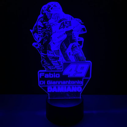 Lampada LED Fabio Di Giannantonio Personalizzata con Nome – Idea Regalo MotoGP