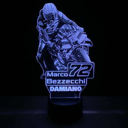 Lampada LED Marco Bezzecchi Personalizzata con Nome – Idea Regalo MotoGP