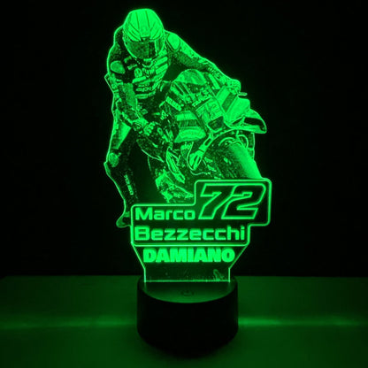 Lampada LED Marco Bezzecchi Personalizzata con Nome – Idea Regalo MotoGP