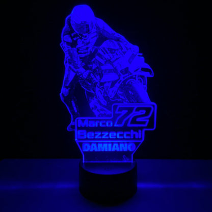 Lampada LED Marco Bezzecchi Personalizzata con Nome – Idea Regalo MotoGP