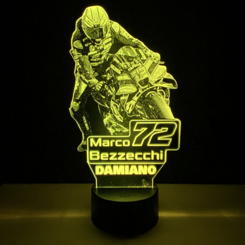 Lampada LED Marco Bezzecchi Personalizzata con Nome – Idea Regalo MotoGP