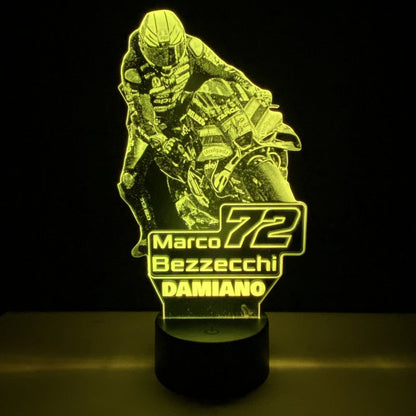 Lampada LED Marco Bezzecchi Personalizzata con Nome – Idea Regalo MotoGP