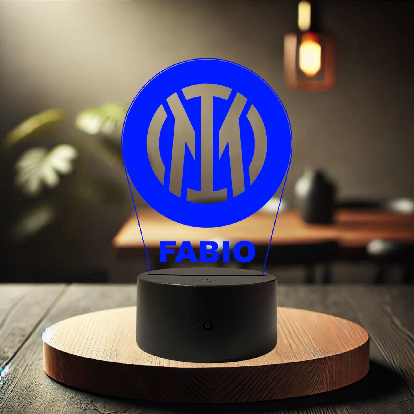 Lampada Led Calcio - INTER - Personalizzata con NOME