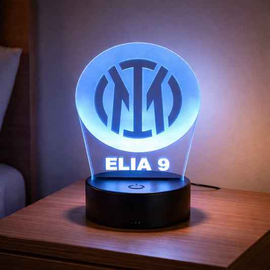 Lampada Led Calcio - INTER - Personalizzata con NOME
