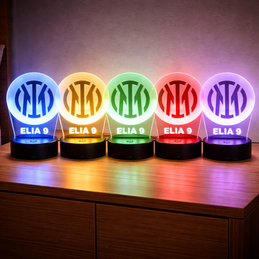 Lampada Led Calcio - INTER - Personalizzata con NOME