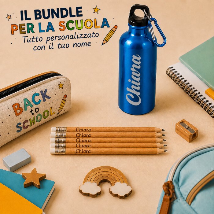 Bundle Kit Matite+Righello+Borraccia Personalizzati