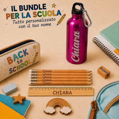 Bundle Kit Matite+Righello+Borraccia Personalizzati