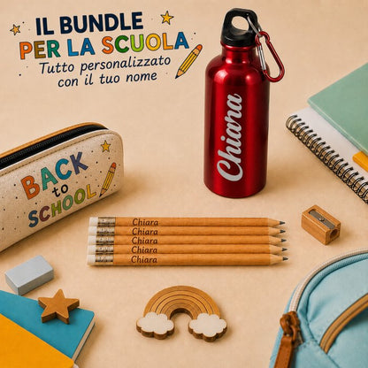 Bundle Kit Matite+Righello+Borraccia Personalizzati