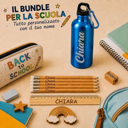 Bundle Kit Matite+Righello+Borraccia Personalizzati